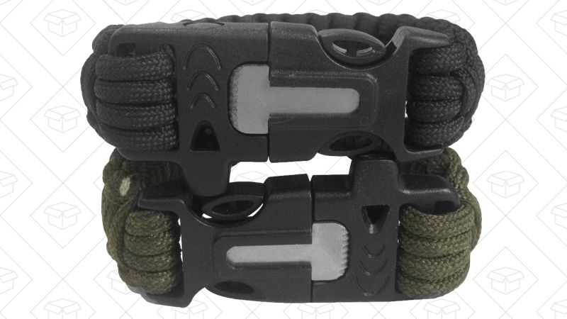 2-Pack Fire-Starter Paracord Bracelets, $5 with code W3NDUE8Q